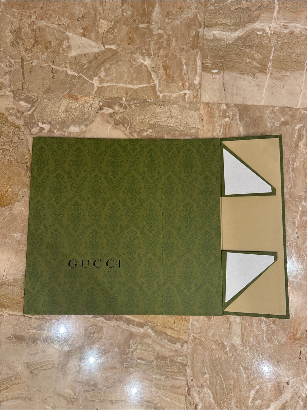 Gucci Olive Green Embossed Document Folder